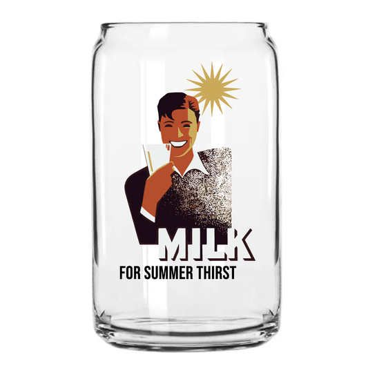 Milk for Summer Thirst Can Glass