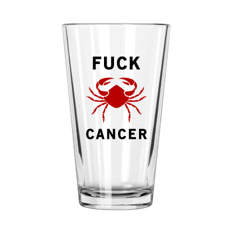 F*ck Cancer Zodiac Pint Glass